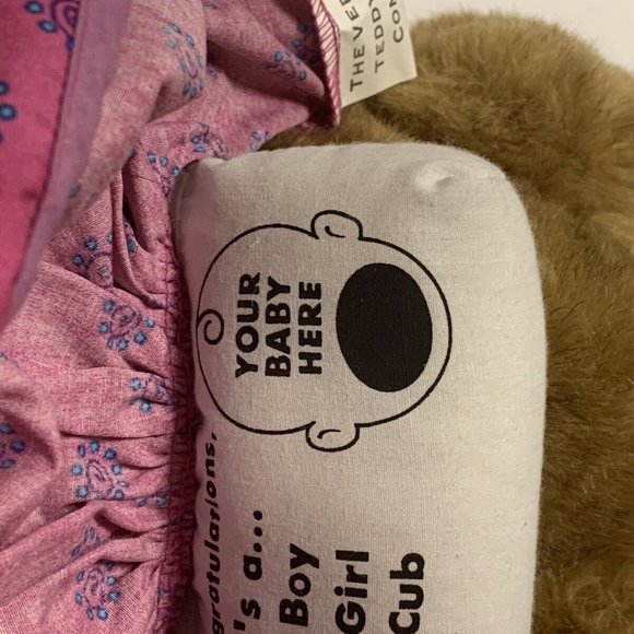 Brown Vermont Teddy Bear Plush Pregnant Dress 16" Stuffed Animal Gender Reveal - Picture 4 of 5